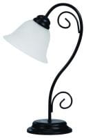 Tischlampe Alabasterglas weiß schwarz E14 Athen