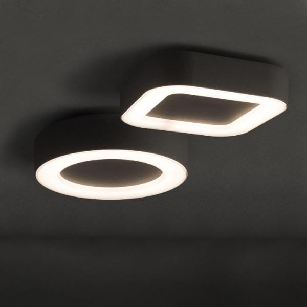 PUEBLA Außendeckenleuchte modern Aluminium/Kunststoff grau Außenleuchte Deckenlampe Außenlampe LED-B