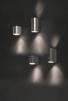 NICO Außenwandleuchte modern Aluminium/Glas grau Außenlampe Wandlampe GU10 35W