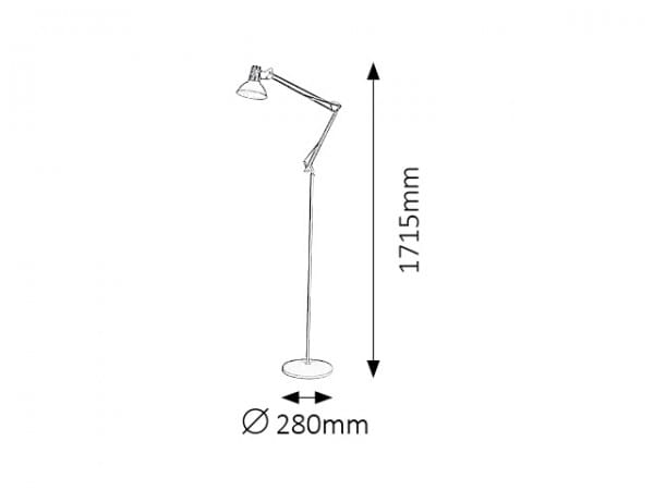 Stehlampe kupfer Gareth Industriedesign E27